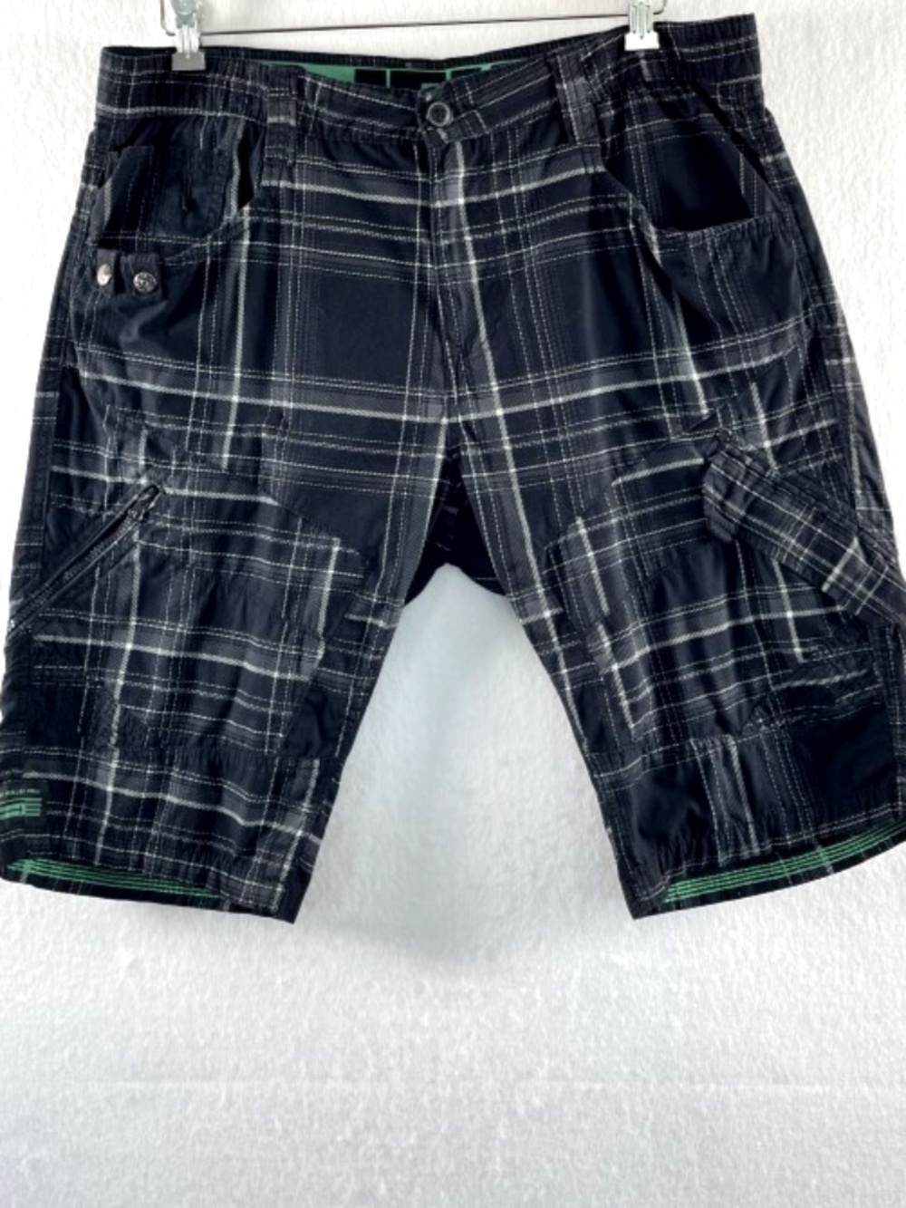 Projek Raw Cargo Shorts Men's 36 Black Grey Grunge Skater Urban Wear Y2K